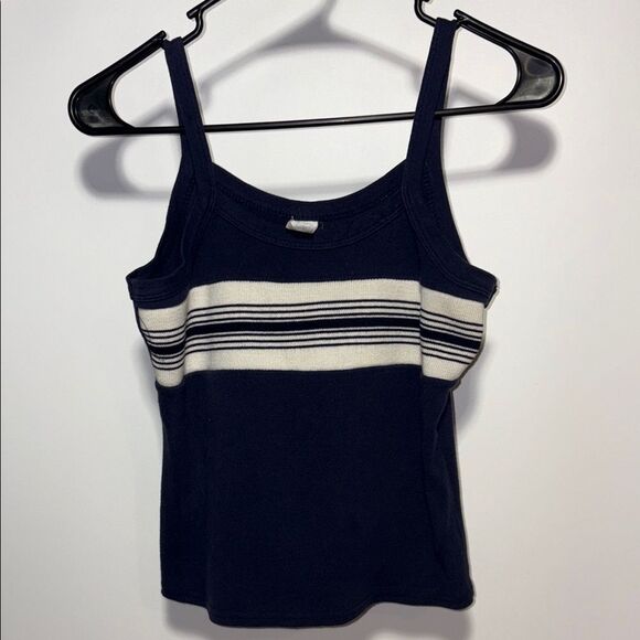 Navy and White Striped Women's Tank Top - Picture 1 of 8